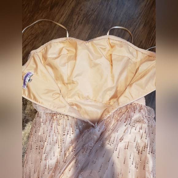 Peach and Gold Prom Dress - Picture 4 of 5